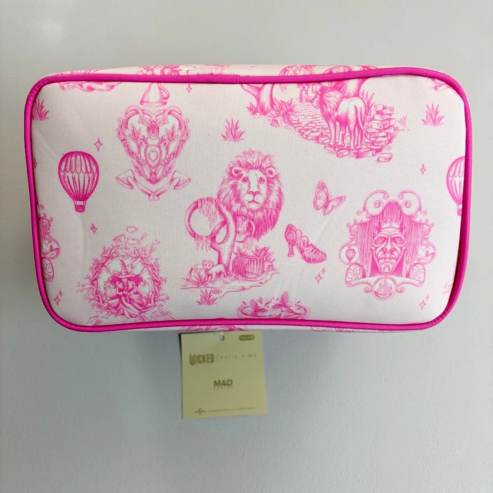 WICKED X Katie Kime Makeup Cosmetic Train Bag NWT HTF Pink Toile Glinda OZ - Picture 6 of 15